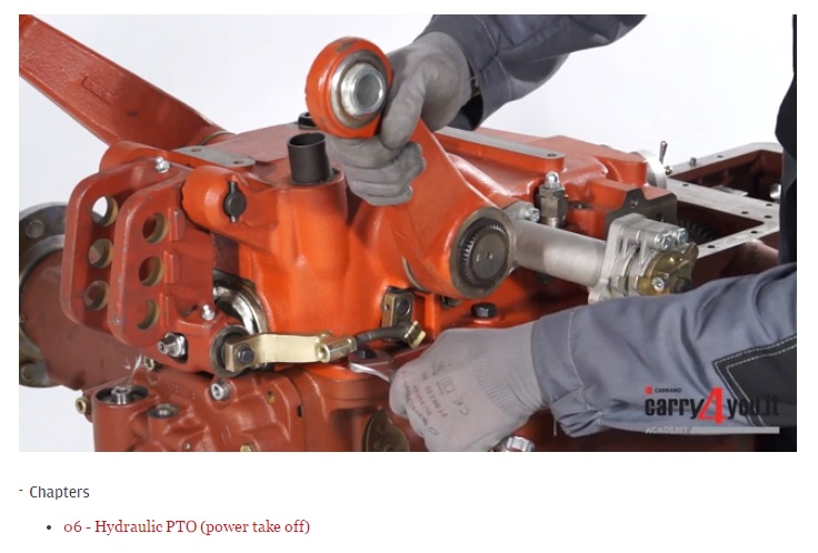 Academy e-learning platform: Carraro agricultural transmission new video manuals